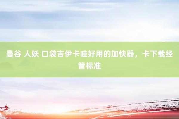 曼谷 人妖 口袋吉伊卡哇好用的加快器，卡下载经管标准