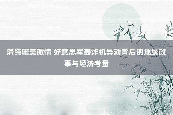 清纯唯美激情 好意思军轰炸机异动背后的地缘政事与经济考量