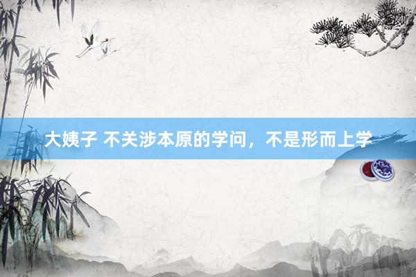 大姨子 不关涉本原的学问，不是形而上学