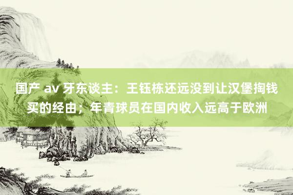 国产 av 牙东谈主：王钰栋还远没到让汉堡掏钱买的经由；年青球员在国内收入远高于欧洲